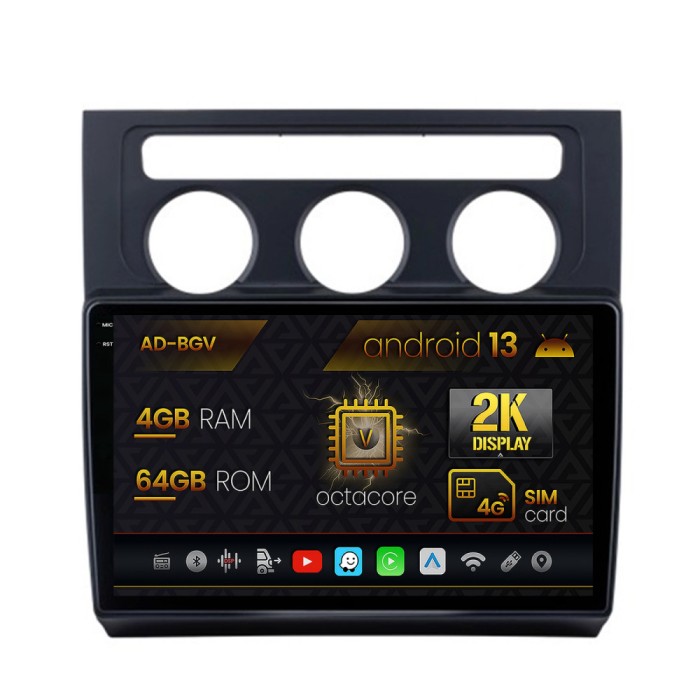 Navigatie Volkswagen Touran (2003-2010), Android 13, V-Octacore 4GB RAM + 64GB ROM, 10.36 Inch - AD-BGV10004+AD-BGRKIT053