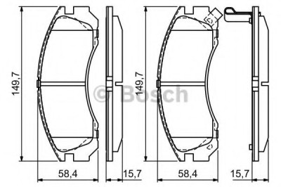 Set placute frana,frana disc MITSUBISHI OUTLANDER II (CW) (2006 - 2012) BOSCH 0 986 424 523 foto