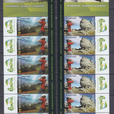 2010 LP 1873 d ROMANIA-GRADINA CARPATILOR MINICOLI 6 TIMBRE+6 VINIETE MNH