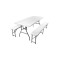 Set mobilier gradina/terasa, pliabil, 1 masa, 2 banci, alb, 180x74x74 cm/180x30x45 cm, Malatec