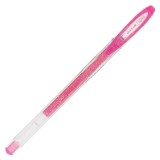 Pix cu gel Uni-ball Sparkling UM-120SP, 0.7mm,cu capac,corp transparent,scris roz cu sclipici