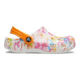 Saboți Crocs Kids&#039; Classic Tie-Dye Graphic New Clog Portocaliu - Orange Zing/Multi