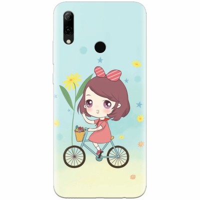 Husa silicon pentru Huawei P Smart 2019, Girl And Bike foto
