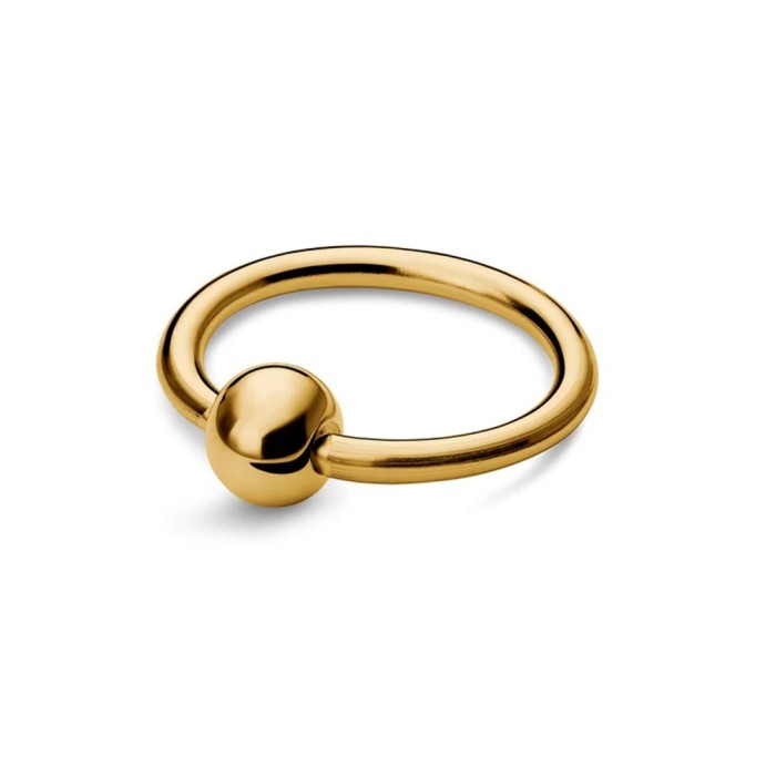 Piercing Ureche Circular - 1.2x8x3 - auriu bilă simplă