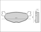 Set placute frana spate FT3058 - Yamaha XP 500 T-Max (01-03) - XP 530 T-Max (12-16) - XP 530 T-Max ABS (17-20)