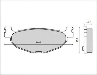 Set placute frana spate FT3058 - Yamaha XP 500 T-Max (01-03) - XP 530 T-Max (12-16) - XP 530 T-Max ABS (17-20) foto