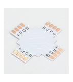 Conector PCB X de 10mm 4-Pini pentru benzi LED RGB SMD5050 5630, Oem