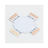Conector PCB X de 10mm 4-Pini pentru benzi LED RGB SMD5050 5630