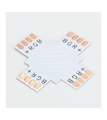 Conector PCB X de 10mm 4-Pini pentru benzi LED RGB SMD5050 5630 foto