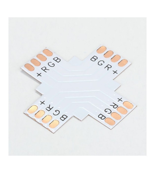Conector PCB X de 10mm 4-Pini pentru benzi LED RGB SMD5050 5630