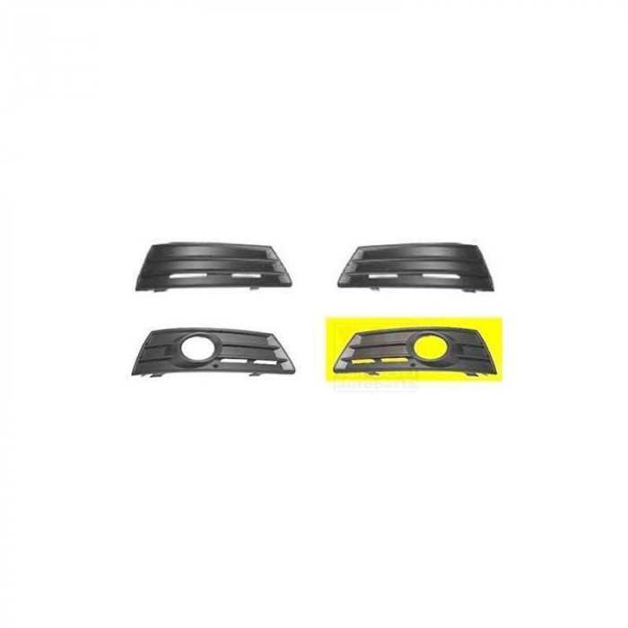 Grila bara fata VW Passat CC (3Cc), 06.2008-02.2012, Stanga, 3C8853665C, 955627-1 cu locas pentru proiectoare