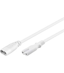 Cablu prelungitor C7 la C8 2m 2 pini mama-tata 2x0.75mm 2.5A 250V alb 97200 Goobay foto