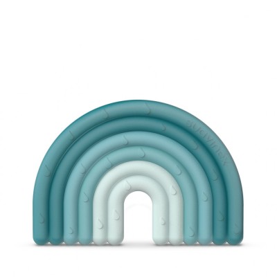Inel de dentiție din silicon curcubeu, albastru, suavinex foto