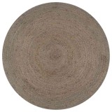Cumpara ieftin Covor manual, gri, 90 cm, iuta, rotund