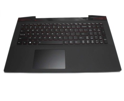 Tastatura Lenovo Neagra AP14R000A00 cu Palmrest negru iluminata backlit, Y50 70 cu Palmrest negru iluminata foto