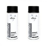 Pachet 2 x Vopsea Spray Brilliante Negru Mat RAL 9005, 400ml, Acrilica, Metal, Lemn, Universal