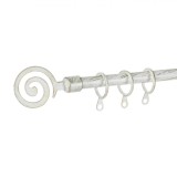 Galeriă Metalică Pentru Perdele, Alb Brushed, Lungime Ajustabilă 60-120 cm, Spirală Decorativă