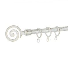 Galeriă Metalică Pentru Perdele, Alb Brushed, Lungime Ajustabilă 60-120 cm, Spirală Decorativă