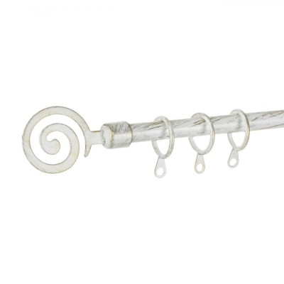 Galeriă Metalică Pentru Perdele, Alb Brushed, Lungime Ajustabilă 60-120 cm, Spirală Decorativă foto