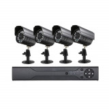 Sistem de supraveghere CCTV cu DVR, 4 camere, IR, HD, USB, IP65
