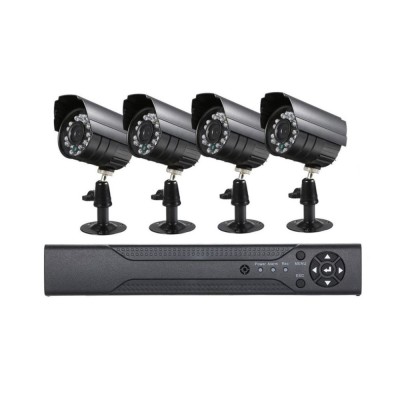 Sistem de supraveghere CCTV cu DVR, 4 camere, IR, HD, USB, IP65 foto