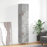 Cumpara ieftin Dulap &icirc;nalt, gri beton, 34,5x34x180 cm, lemn prelucrat