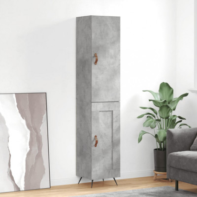 vidaXL Dulap &amp;icirc;nalt, gri beton, 34,5x34x180 cm, lemn prelucrat foto