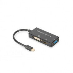 Adaptor ASSMANN ELECTRONIC Mini DisplayPort Male - HDMI + DVI + VGA Female Black foto