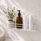 Raft Dreptunghiular pentru Baie din Metal Alb cu Montaj Autoadeziv, CMCLASS