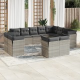 Gossi set canapele de gradina cu perne, 12piese gri deschis poliratan