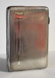 Tabachera Porttigaret Art Deco - Metal Argintat EPNS - Anii 1930