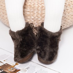 Cizmulite maro inchis pentru fetite (Marime Disponibila: 6-9 luni (Marimea 19