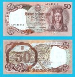 Portugalia (pick 168) 50 Escudos 1964 UNC serie: ADV 35642; Isabela a Portugaliei