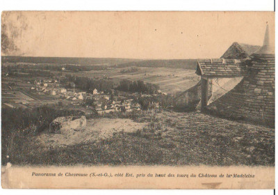 CPIB 16718 CARTE POSTALA - PANORAMA CHEVREUSE, CHATEAU DE LA MADELEINE, 1920 foto