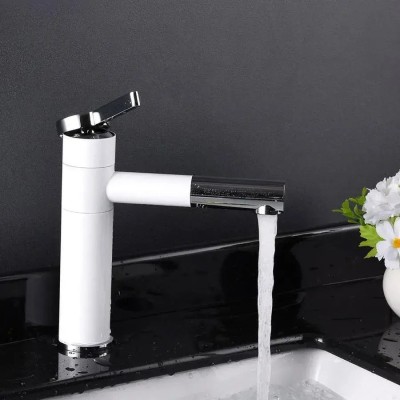 Baterie Lavoar cu Dus Extractabil, Alama Sanitara, Alb, WZX/2021 ModernLight Concept foto