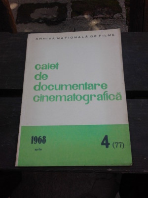 CAIET DE DOCUMENTARE CINEMATOGRAFICA NR.4/1968 foto
