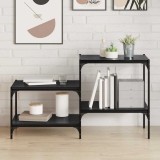 vidaXL Raft pentru cărți 4 pcs Negru 60 x 40 x 1.5 cm Lemn compozit 875056