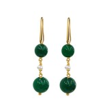 Cumpara ieftin Cercei Zena din agat verde smarald și perle
