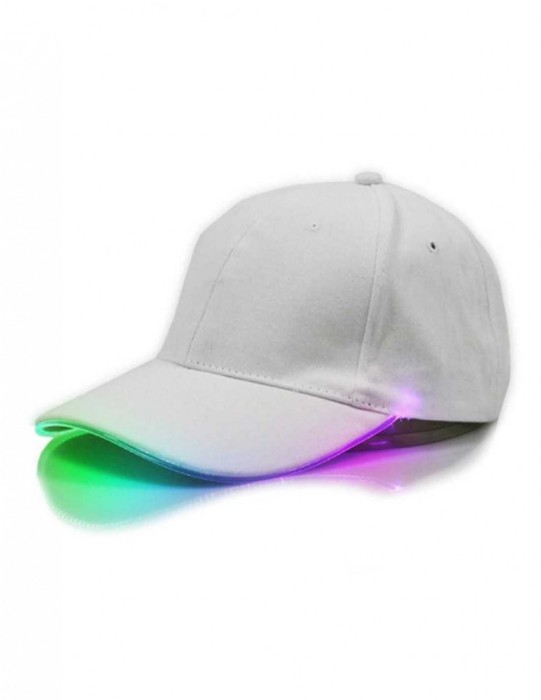 Sapca de tip baseball cu cozoroc Iluminat RGB Alba reglabila