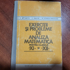 Exercitii si probleme de analiza matematica pentru clasele aXI a si a XII a