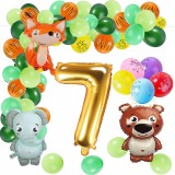 Set de petrecere pentru 7 ani Colmanda, latex/folie, multicolor, 49 piese