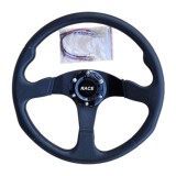 Volan Sport Universal Negru 33cm Diametru Racing Drift Curse Raliu Competitie Auto cu Accesorii Montaj