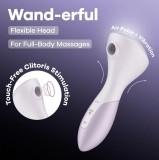 Stimulator Wand-erful, 11 Moduri Suctiune, 12 Moduri Vibratii, Silicon, USB, Mov Deschis, 15.8 cm