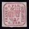 ROMANIA 1864 LP 12 PRINCIPATELE UNITE EMISIUNEA a- II-a 6 PARALE ROSU GUMA ORIGINALA POINCON SARNIERA