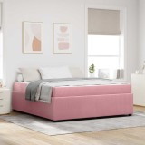 VidaXL Cadru de pat cu saltea cu saltea Roz 180 x 200 cm Catifea