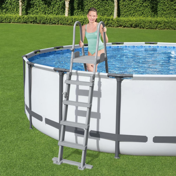 Bestway Scara de siguranta piscina cu 4 trepte Flowclear, 132 cm GartenMobel Dekor