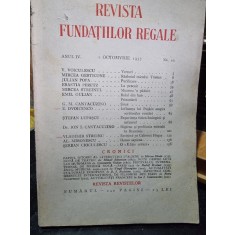 Revista Fundatiilor Regale Anul IV 1 Octombrie 1937 Nr. 10