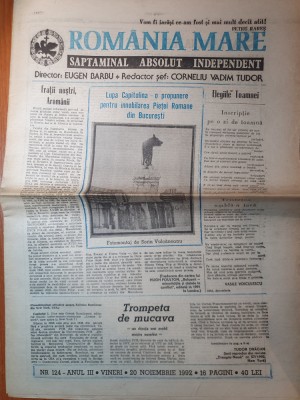 ziarul romania mare 20 noiembrie 1992 foto