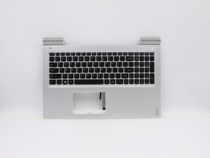 Carcasa superioara cu tastatura palmrest Laptop, Lenovo, IdeaPad 700-15ISK Type 80RU, iluminata, argintie, layout US