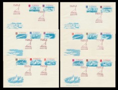1962 Romania - 6 FDC Sporturi nautice (dt + ndt), LP 538 &amp;amp; 538 a foto